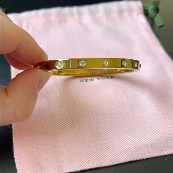 SOLD kate spade set in stone hinged bangle - Picture 3 of 4